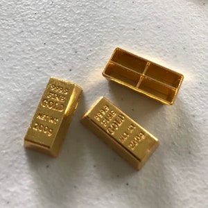 Dollhouse Miniature Gold Bricks - 5 pieces - your choice type