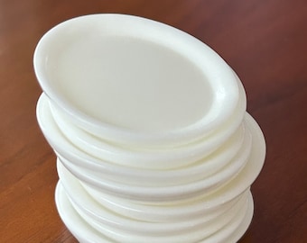 Miniature White Plates - 10 pieces