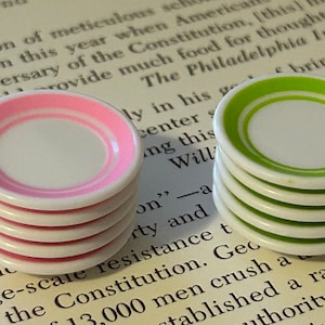 Dollhouse Miniature Plates - 5 pieces - your choice type