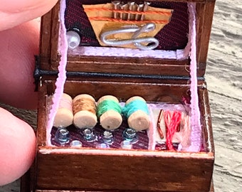 Dollhouse Miniature Sewing Box