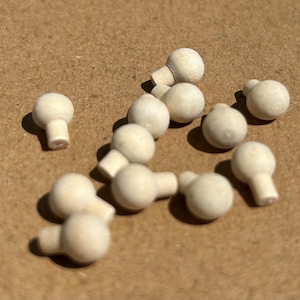 Dollhouse Miniature Wooden Handles - 12 pieces