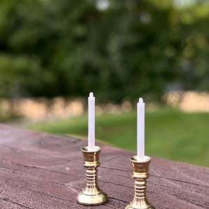 Dollhouse Miniature Brass Candlesticks