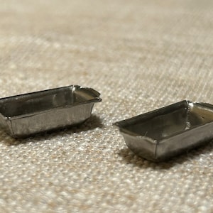 Dollhouse Miniature Aluminum Bread Pans - set of 2
