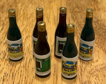 Miniature Wine Bottles - 6 pieces