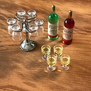 Dollhouse Miniature Wine Stand Set