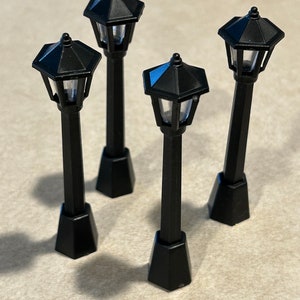 Dollhouse Postes de luz en miniatura - 4 piezas