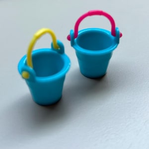 Dollhouse Miniature Plastic Buckets - 2 pc