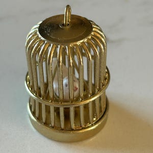 Dollhouse Miniature Birdcage with Bird