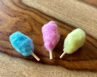 Dollhouse Miniature Cotton Candy - your choice color/mix - 3 pieces