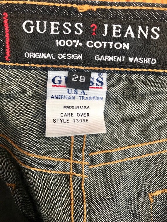 Vintage 90s Guess Jeans sz 29 dark blue - black l… - image 4