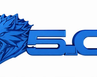 Ford 5.0 Badge STL File. DOWNLOAD ONLY