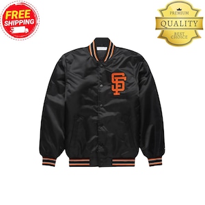 San Francisco Giants Satin Varsity Jacket – Vintage MLB Baseball Bomber, Retro Letterman Style Fan Coat, Unisex Team Outerwear