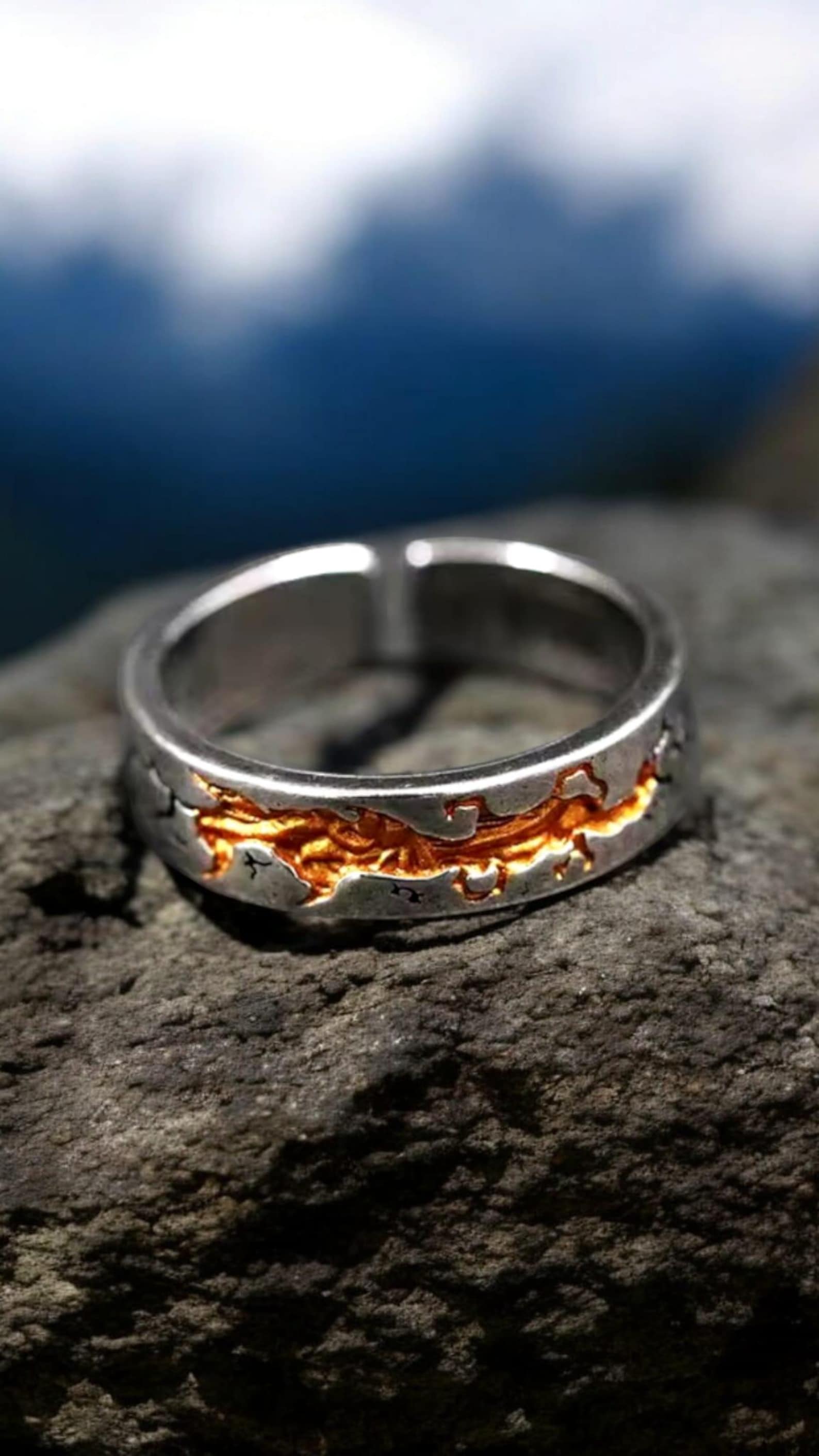 Gold River Adjustable Ring for Men by Velkir Elegant Men's Jewelry in ...