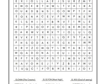 God's Different Names Word Search