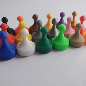 Board Game Replacement Pieces Parts Pawns Movers Red Green Blue Yellow Pink Purple Brown Orange Neon Green Black Silver Gray Tan White Gold