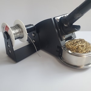 Soldering Iron Stand Wire Tip Cleaner Solder Spool Steel Holder Metal Station