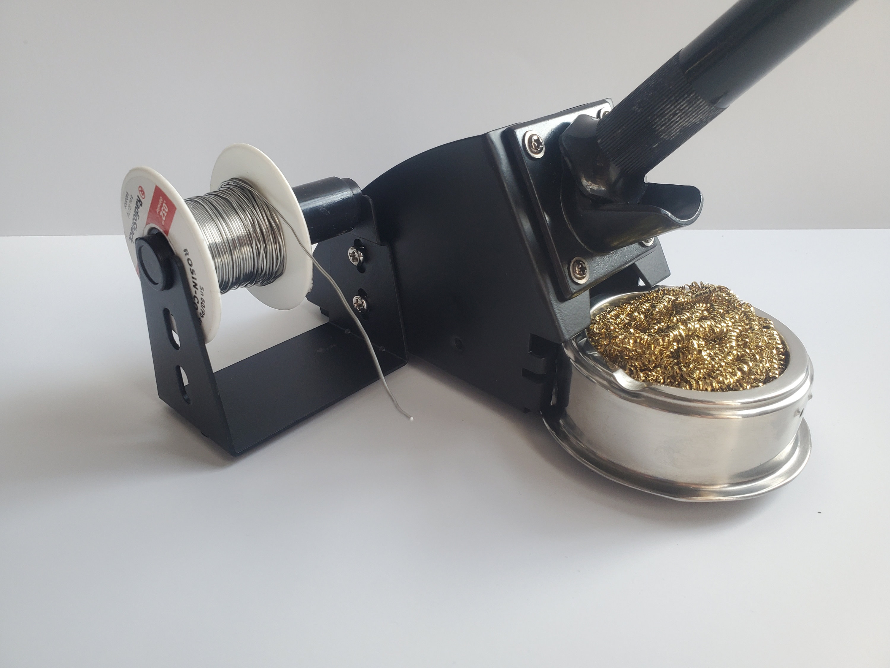 Soldering Iron Stand Wire Tip Cleaner Solder Spool Steel Holder Metal Station
