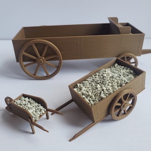 Wagon Cart Wheelbarrow 1/24 1/25 Scale For Railroad Western Scene Buckboard Carriage Buggy Old West Wagon