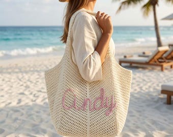 Personalized beach tote bags,Bridesmaid Beach Bag,Custom Tote,Summer Vacation Bag,Bridesmaid gift bags,Wedding favor gift,Vacation Carrier