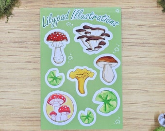Mushroom Sticker Sheet | Vinyl Stickers | Waterproof Sticker Bundle | Kiss Cut Stickers