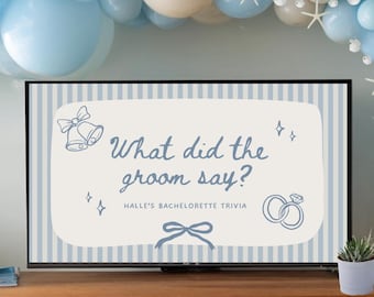 Seashells and Wedding Bells Bachelorette Game, What Did The Groom Say Trivia Game, Bach Drinking Game for Hens Party, Beach Bach Games