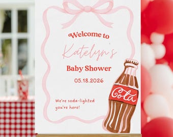 Ready to Pop Baby Shower Welcome Sign & Games Bundle (Canva Template Digital Download)