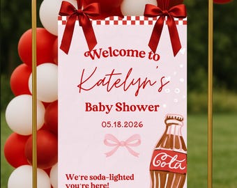 Ready to Pop Baby Shower Welcome Sign Bundle: Editable Canva Template