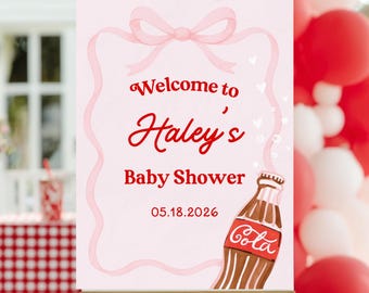 Ready to Pop Baby Shower Welcome Sign & Games Bundle (Canva Template Digital Download)