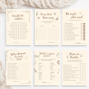 Liebe braut 6 Brautdusche Spiele Bundle, Kaffee-Liebhaber-Partyspiele, Kaffee-Themen-Partyschilder, bearbeitbarer Canva Digital Download