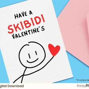 Biglietto di San Valentino con slang meme, biglietto di San Valentino divertente stampabile, biglietto di San Valentino divertente, biglietti di San Valentino per adolescenti e adolescenti, Gen Z, Alpha, biglietto d'arte meme