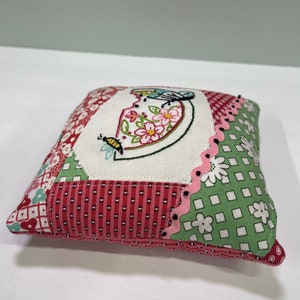 Watermelon Pin Cushion Kit Embroidery Slow Stitch Crazy Quilt style Original Liz Stevens Design image 8