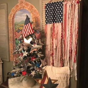 American Rag Ribbon Flag Americana Wall Hanging Porch Decor July 4th ...