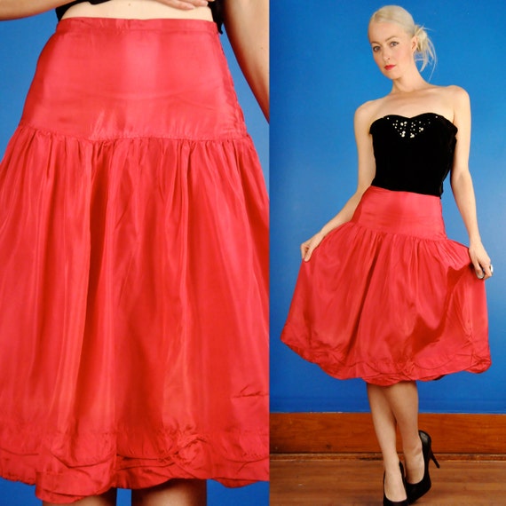Florell Vintage 40s Fuchsia Pink Silk Faille Taffe
