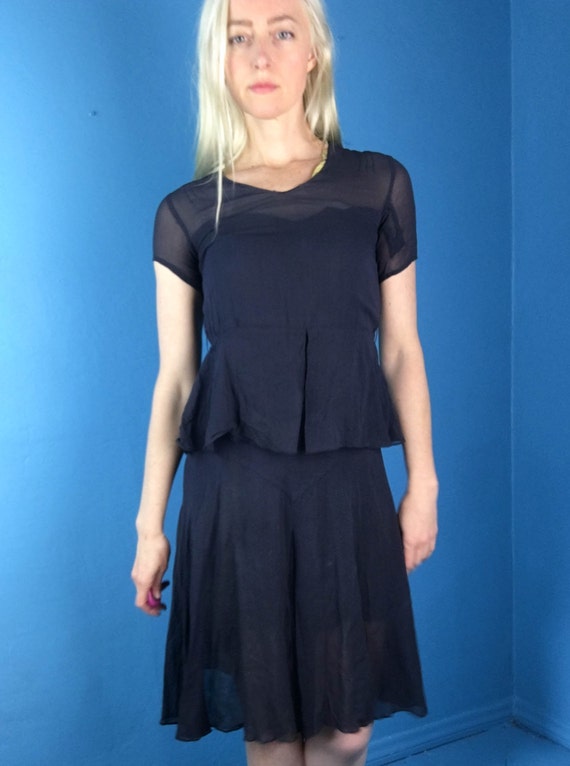 navy blue peplum dress