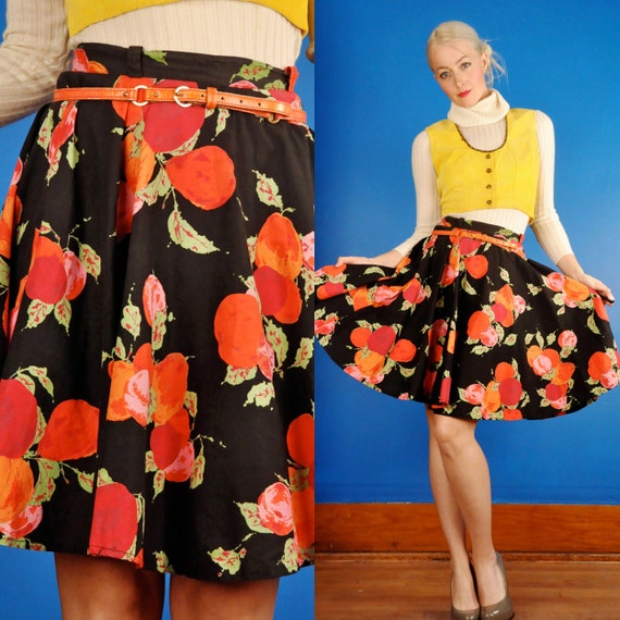 Black Plum Vintage 50s Orange & Red Fruit Print Mi