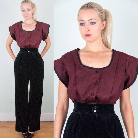 Victorian Antique Vintage 1890s 1880s Burgundy Red