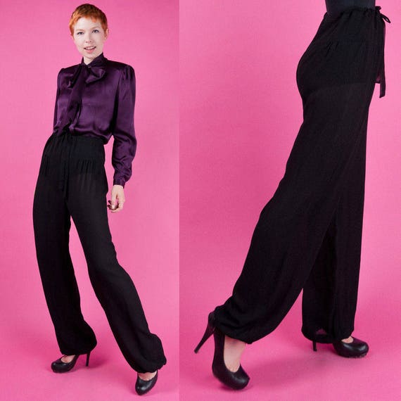 THEA PORTER COUTURE Vintage 70s Sheer Black Chiffo