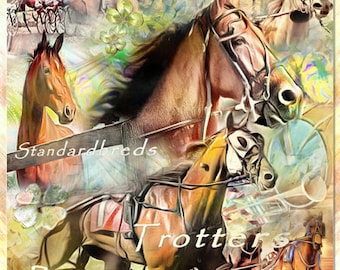 Standardbreds Horse, an Artistic Collage