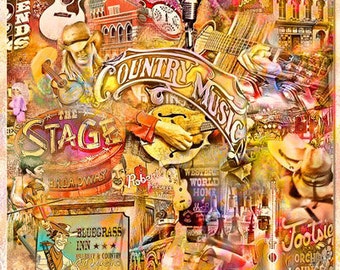 Nashville Music City, een artistieke collage