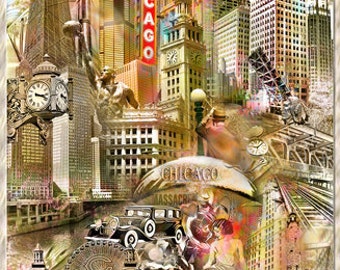Chicago The Windy City, an Artistic Collage
