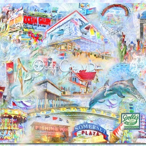 Ocean City Boardwalk MD, an Artistic Collage
