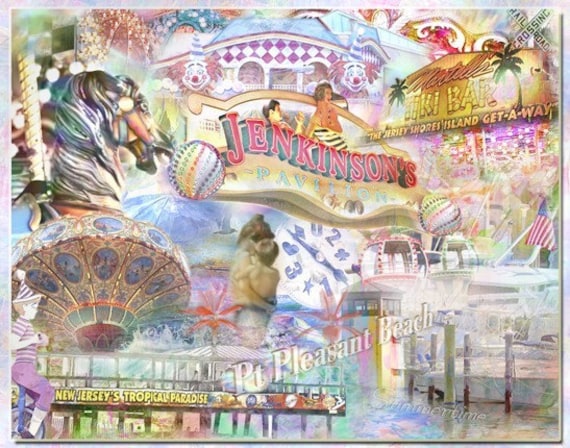 Pleasant Boardwalk, NJ -an Artistic Collage