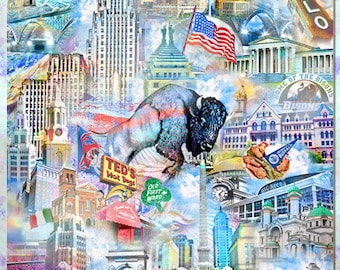 Buffalo New York, an Artistic Collage