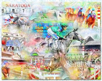 Saratoga Race Course, an Artistic Collage