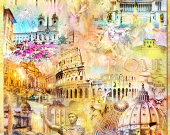 All Roads Lead To Rome, an Artistic Collage