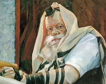 Judaica Chabad Lubavitch Rebbe Print on Canvas 20x24 inches