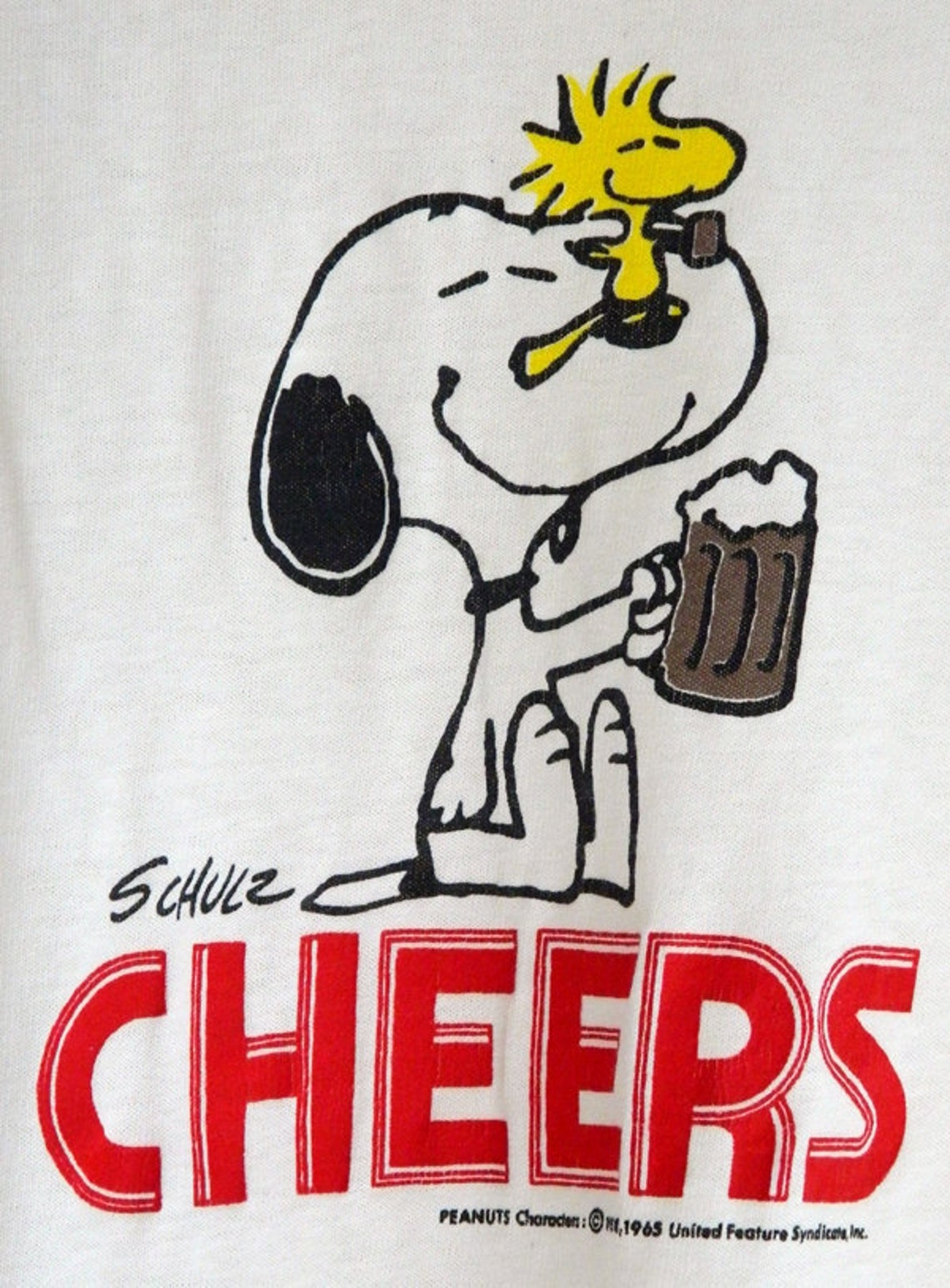Vintage peanuts snoopy woodstock beer cheers tee | Etsy