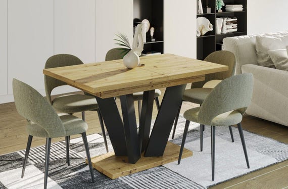 Dining table ALEX 130-210 cm Artisan oak / MDF dining room table extendable expandable kitchen table