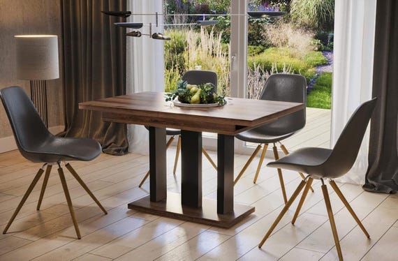Dining table APPIA 130-210 cm oak monastery / MDF dining room table extendable expandable kitchen table pedestal table