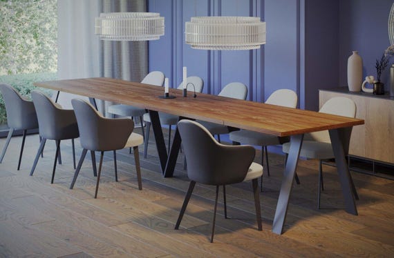 XXL dining table Lungo 130-405 cm Wotan oak / MDF extendable extendable backdrop table dining room table